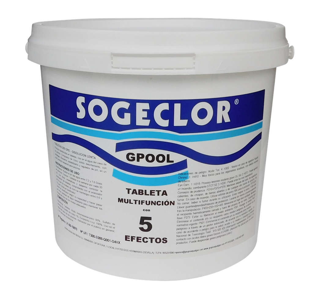 Cloro 5 acciones SOGECLOR - 5 Kilos