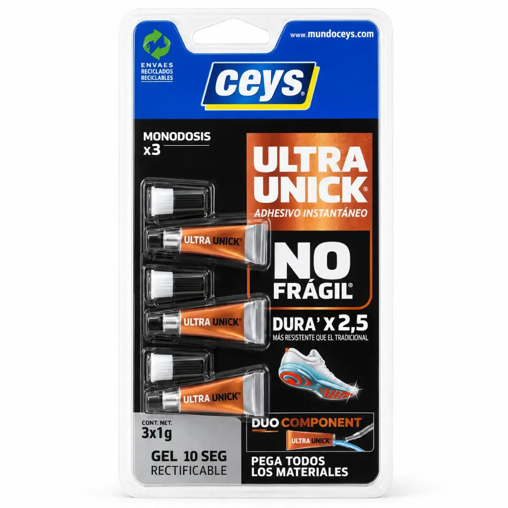 Adhesivo instantáneo Ceys Ultra Unick Monodosis – 3 x 1 g