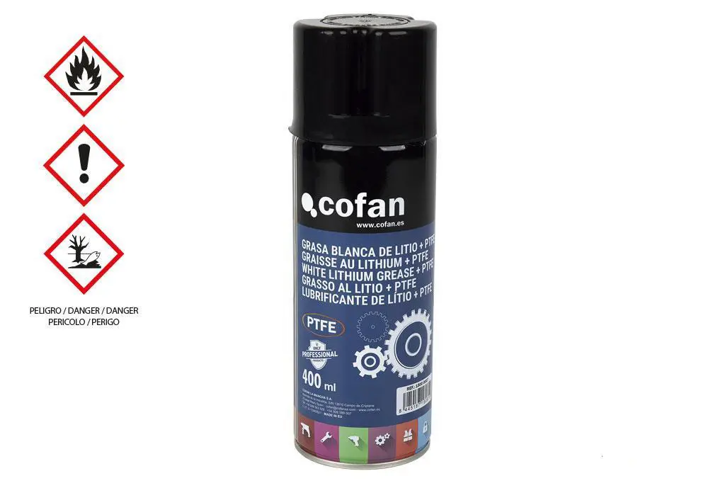 Grasa blanca de Litio + PTFE en spray, 400ml