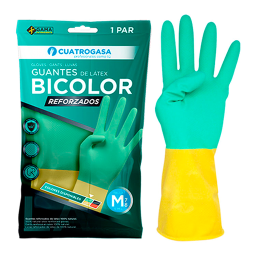 Guantes de látex reforzados bicolor